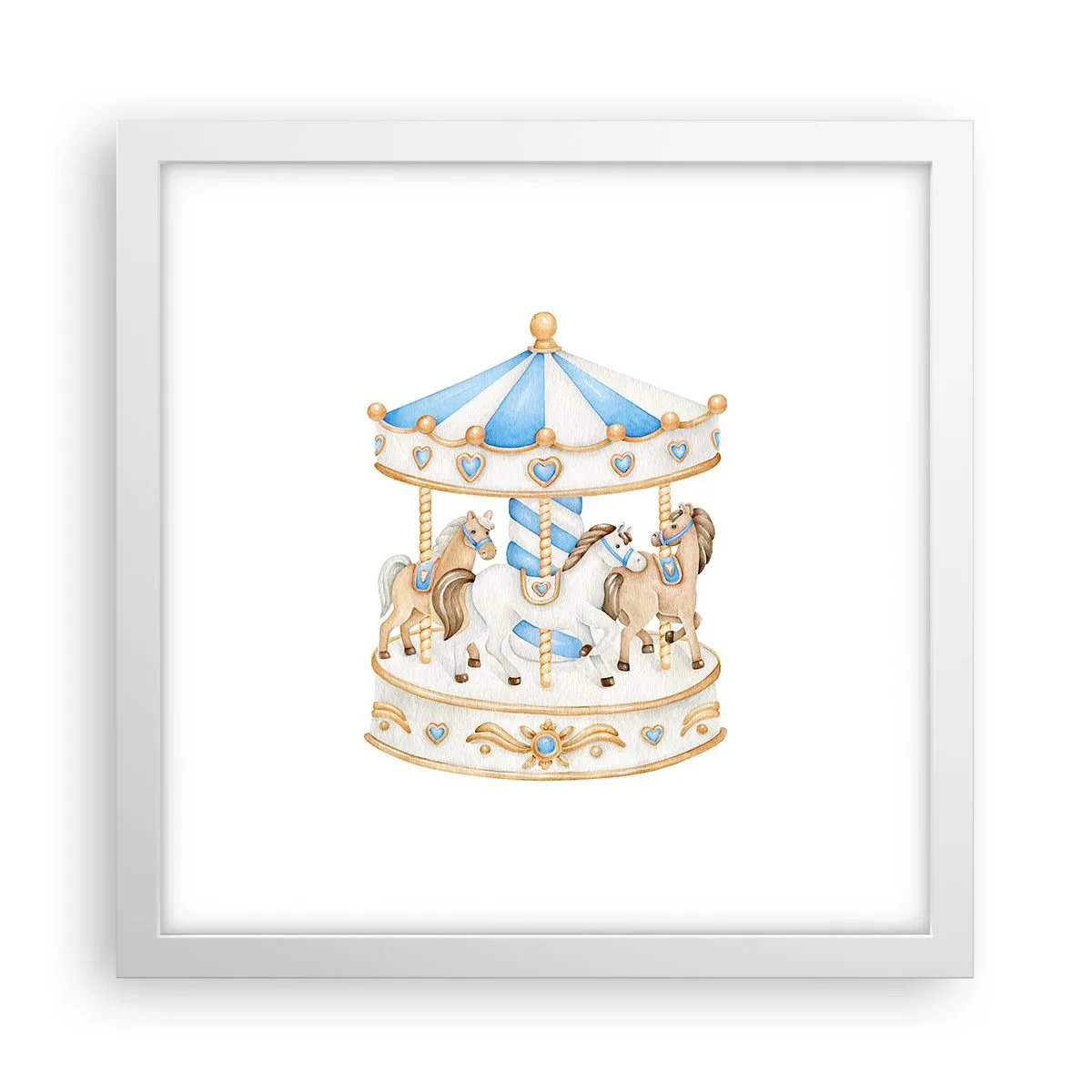 Poster în ramă albă - Copilărie dulce - 30x30 cm