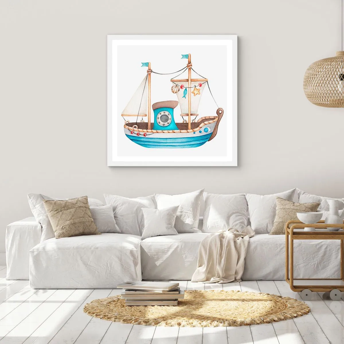 Poster în ramă albă - Ahoy aventura! - 30x30 cm