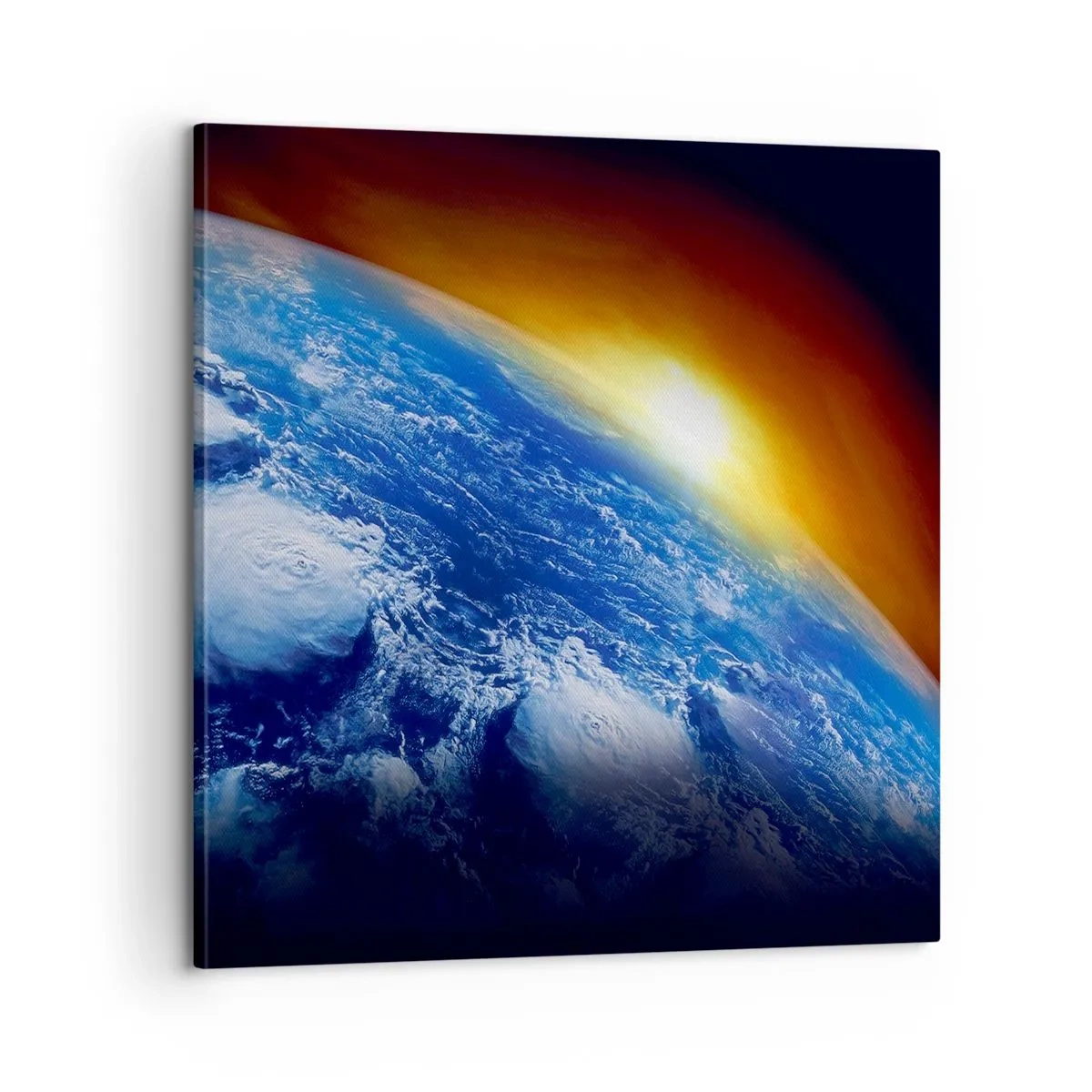 Tablou pe pânză - Răsărit de soare deasupra planetei albastre - 60x60 cm
