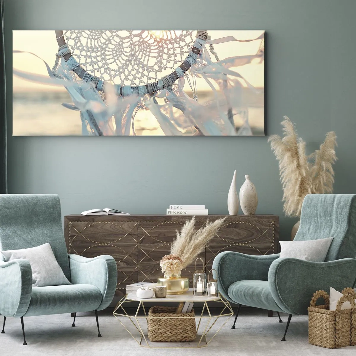 Tablou pe pânză - Totem de dantelă - 100x40 cm