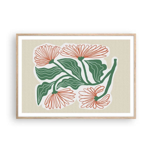 Poster în ramă de stejar deschis - Folclor modern - 100x70 cm