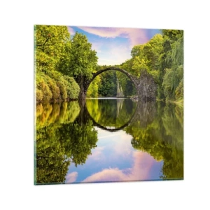 Tablou pe sticlă - La punctul de întâlnire a două lumi - 50x50 cm