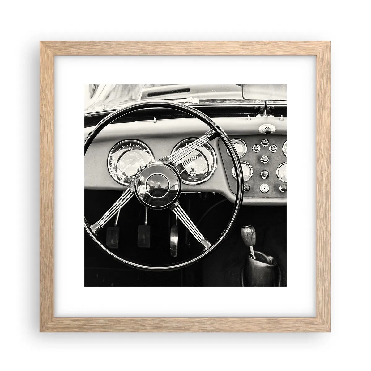 Poster în ramă de stejar deschis - Visul unui colecționar - 30x30 cm