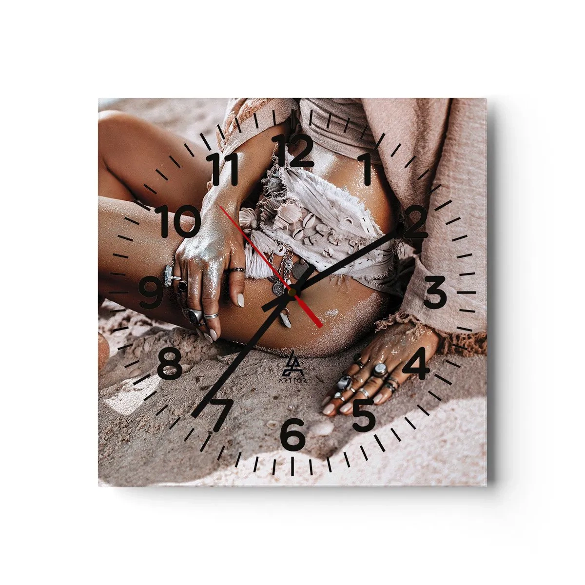 Ceas de perete - Ceas pe sticlă - Aruncată de valuri? - 40x40 cm