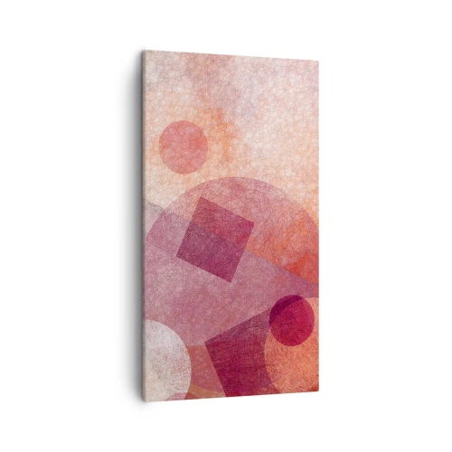 Tablou pe pânză - Transformări geometrice în roz - 45x80 cm