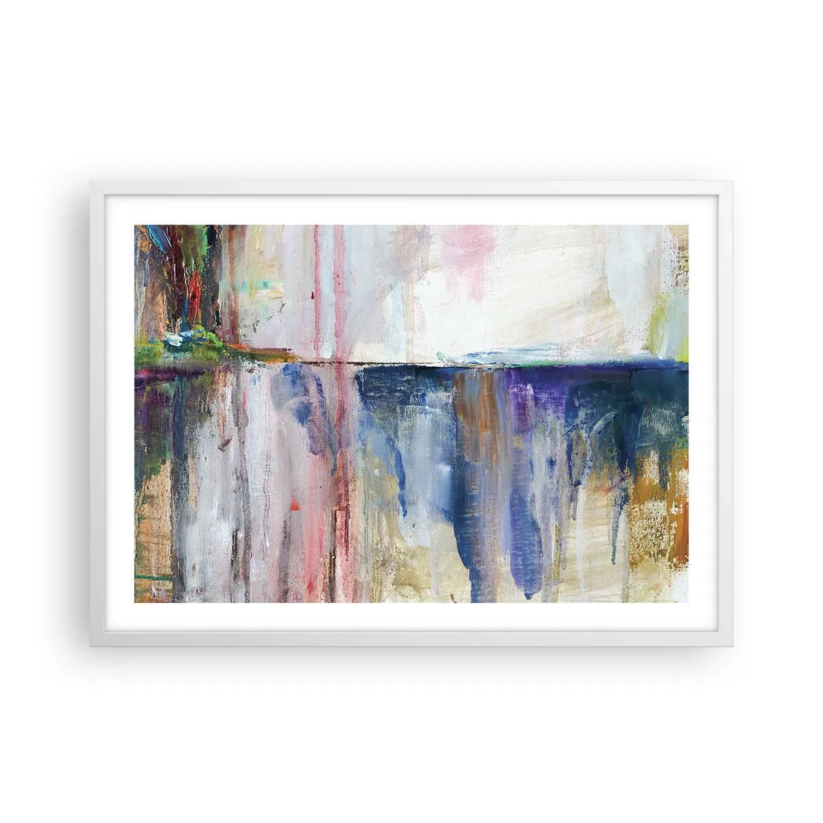 Poster în ramă albă - Impresii și asociații colorate - 70x50 cm