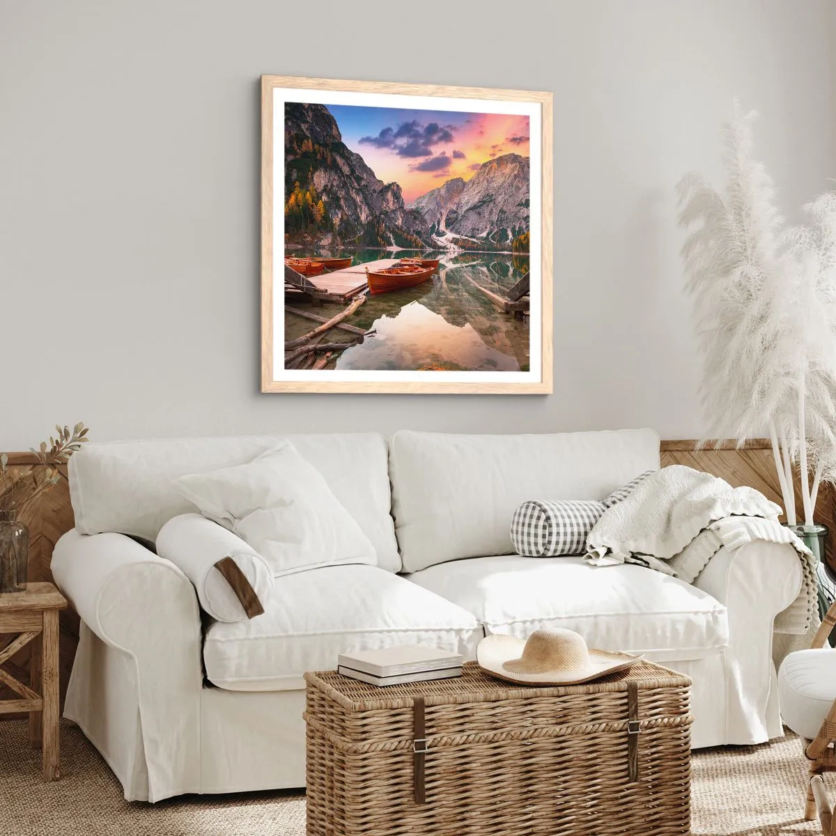 Poster în ramă de stejar deschis - Promisiunea zilei - 40x40 cm