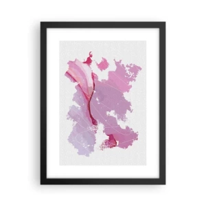 Poster în ramă neagră - Harta unei lumi roz - 30x40 cm
