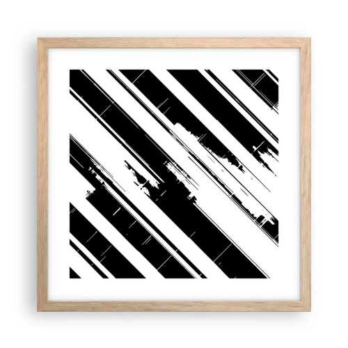 Poster în ramă de stejar deschis - Compoziție intensă și dinamică - 40x40 cm