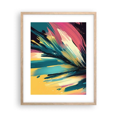 Poster în ramă de stejar deschis - Compoziția - o explozie de bucurie - 40x50 cm