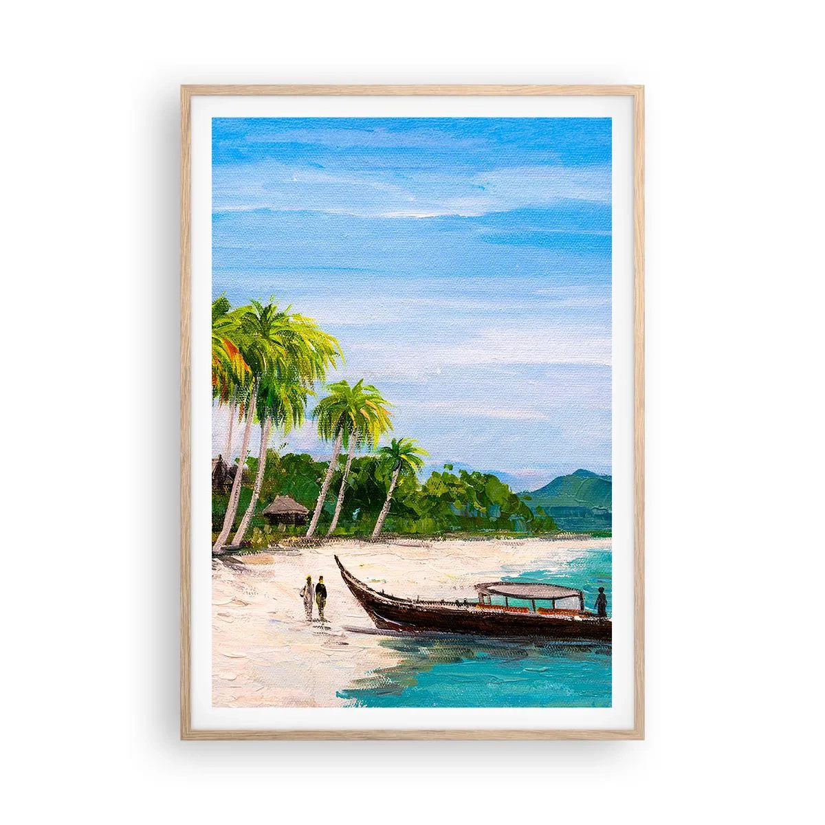 Poster în ramă de stejar deschis - Un vis exotic - 70x100 cm