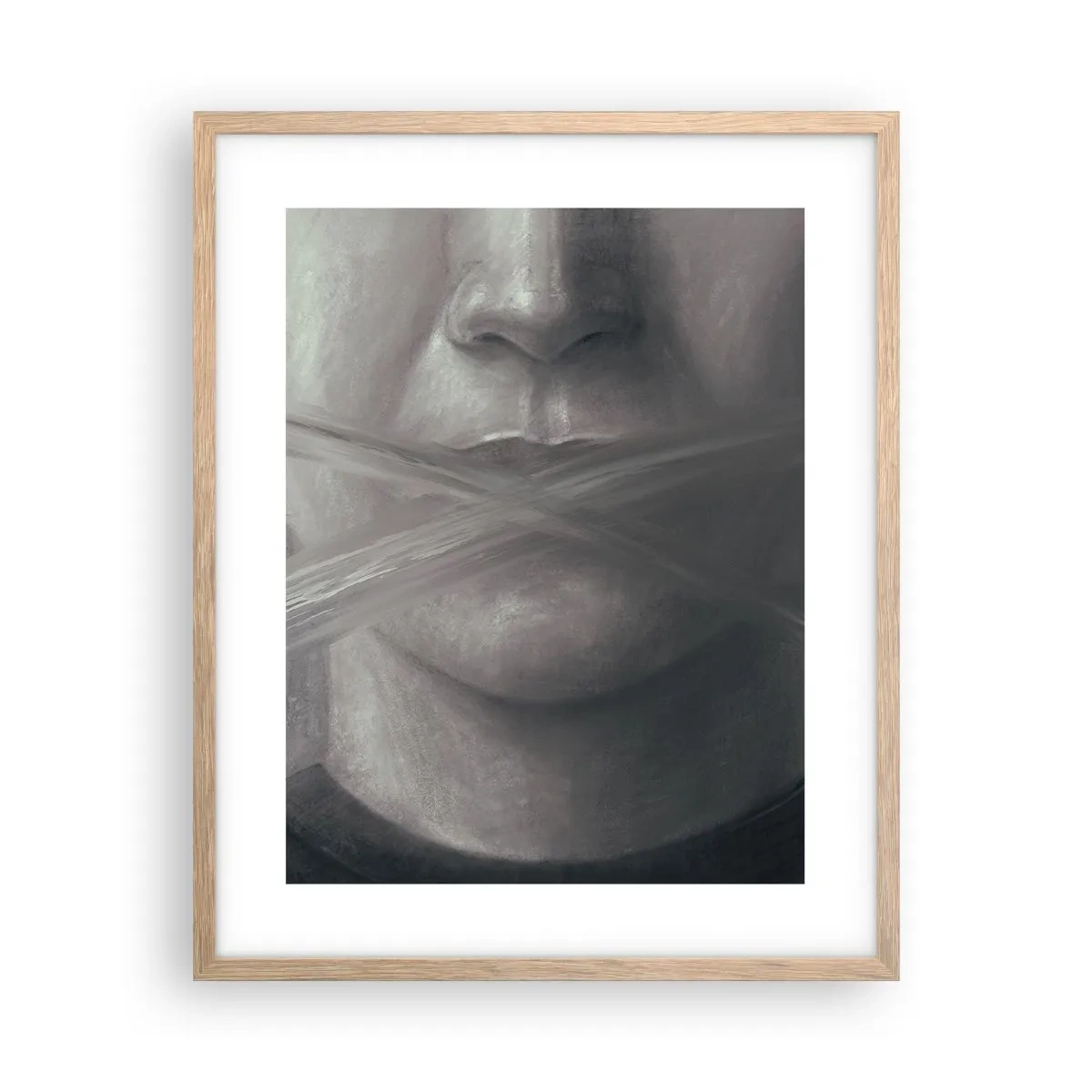 Poster în ramă de stejar deschis - Nici un cuvânt - 40x50 cm