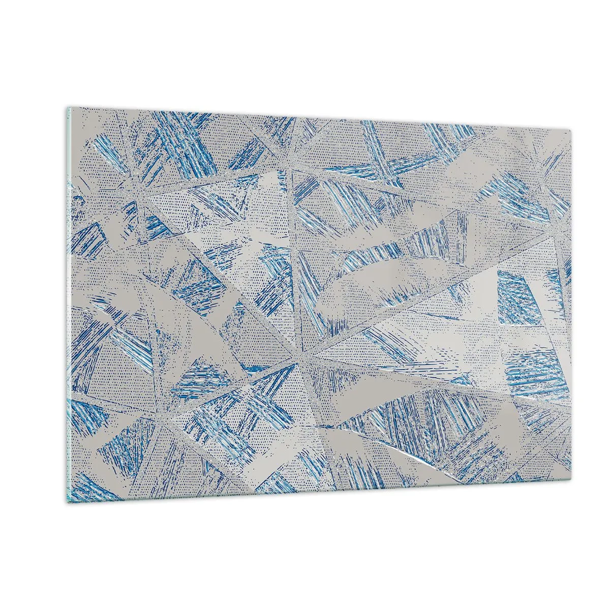 Tablou pe sticlă - Într-un labirint de gri-albastru - 120x80 cm