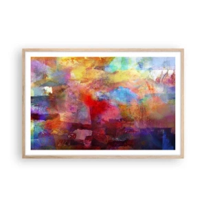 Poster în ramă de stejar deschis - O privire în interiorul curcubeului - 91x61 cm