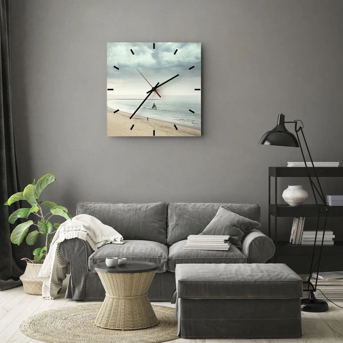 Ceas de perete - Ceas pe sticlă - Căutând liniștea - 30x30 cm