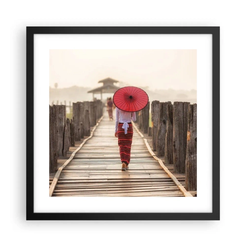 Poster în ramă neagră - Pe podul vechi - 40x40 cm