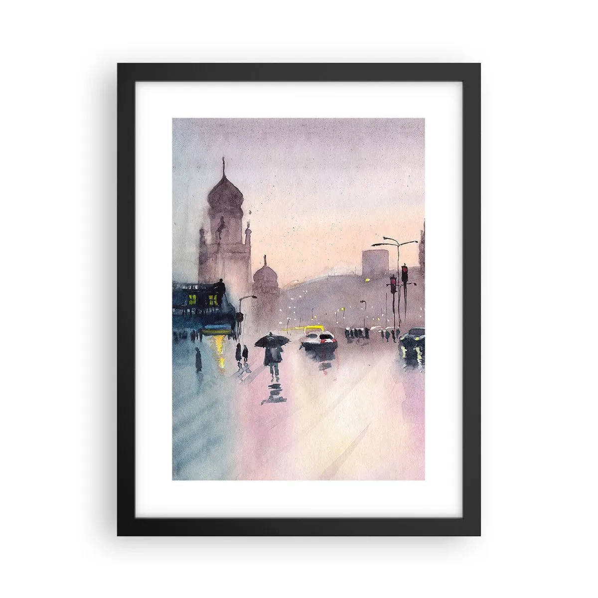 Poster în ramă neagră - Într-o ceață ploioasă - 30x40 cm