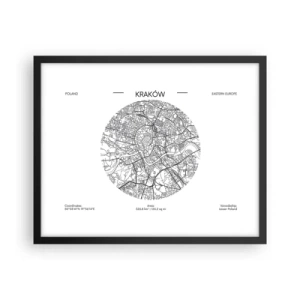 Poster în ramă neagră - Anatomia Cracoviei - 50x40 cm