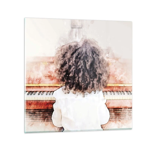 Tablou pe sticlă - Într-o lume a muzicii - 70x70 cm