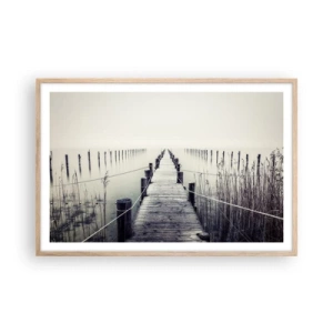 Poster în ramă de stejar deschis - Scufundă-te în pace - 91x61 cm