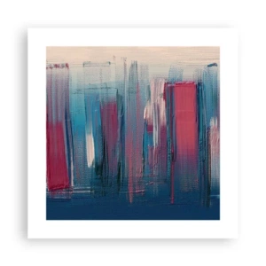 Poster - Compoziție verticală în albastru și roșu - 40x40 cm