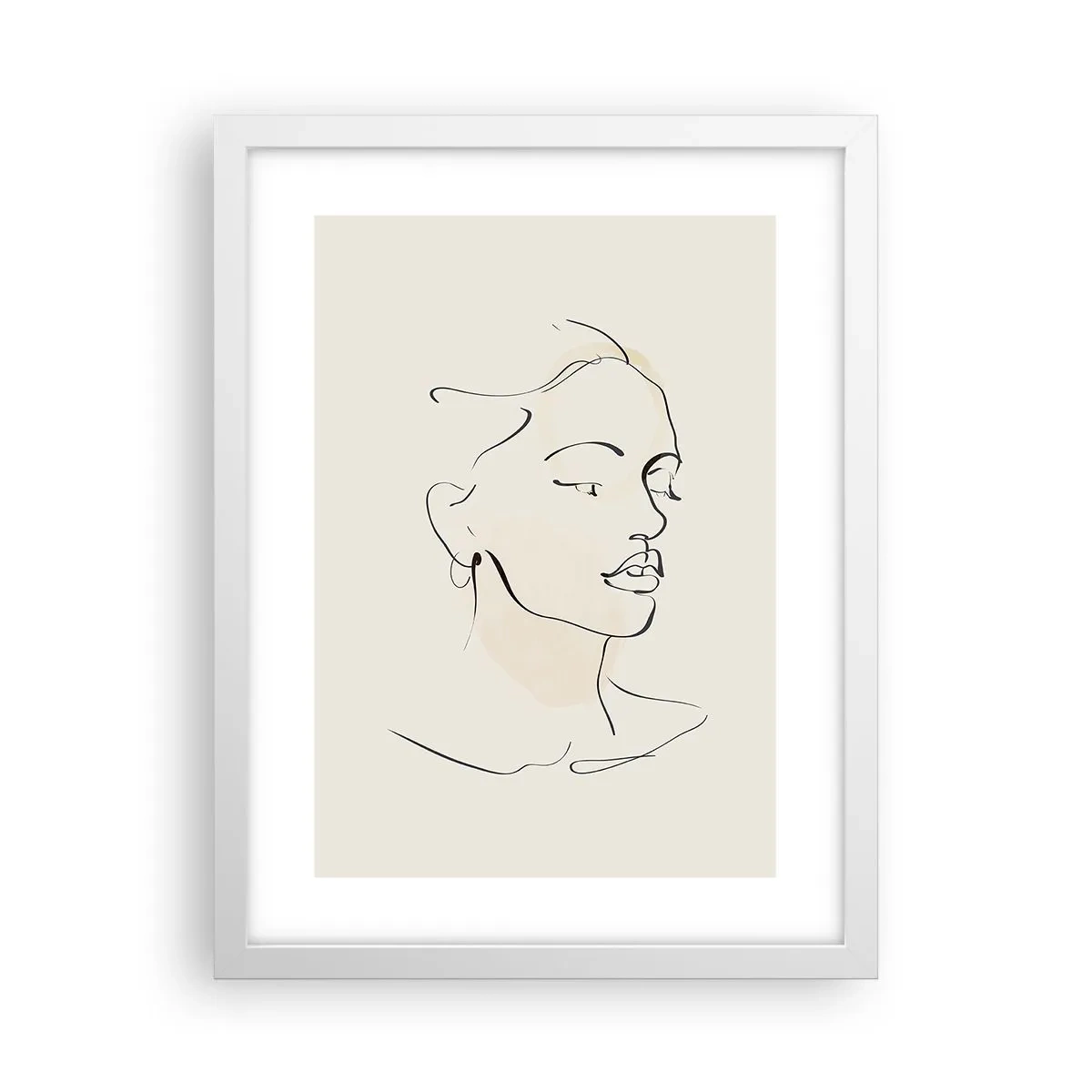 Poster în ramă albă - Cu o linie sigură - 30x40 cm