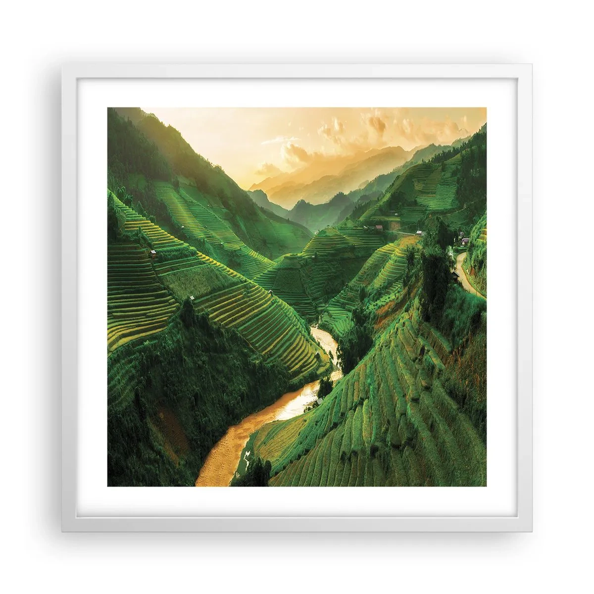 Poster în ramă albă - Valea vietnameză - 50x50 cm