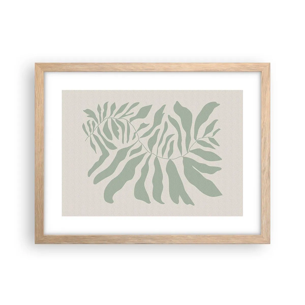 Poster în ramă de stejar deschis - Ramura de smarald - 40x30 cm