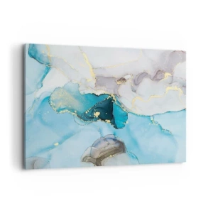 Tablou pe pânză - Un studiu al întâlnirii dintre gri și turcoaz - 100x70 cm