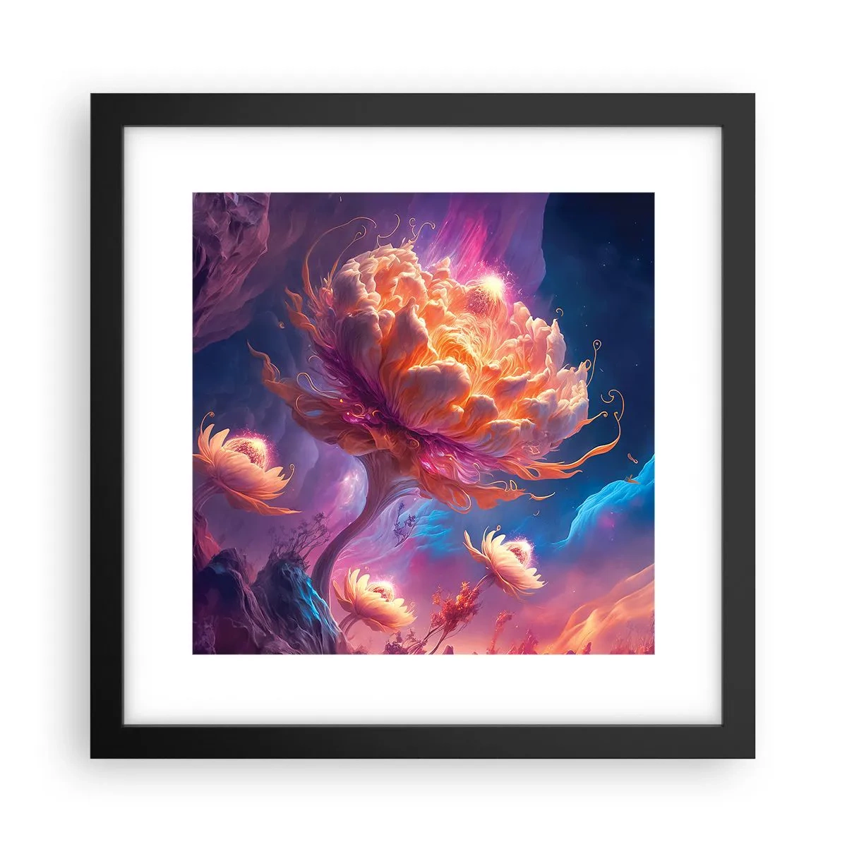 Poster în ramă neagră - O altă lume - 30x30 cm
