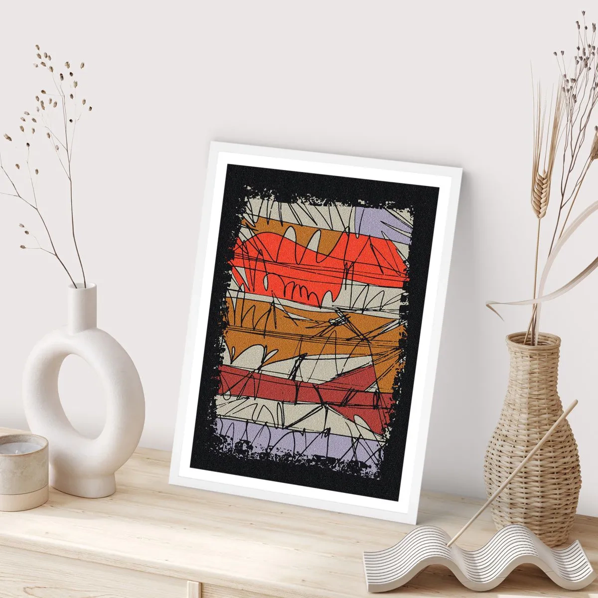 Poster în ramă albă - Compoziție spontană - 50x70 cm