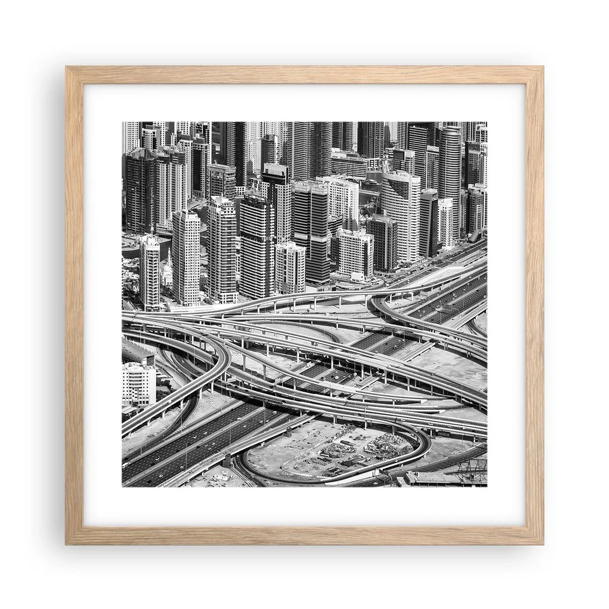 Poster în ramă de stejar deschis - Dubai - orașul imposibil - 40x40 cm