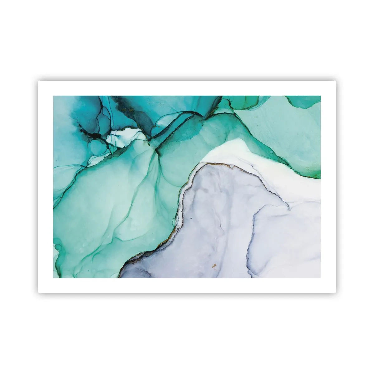 Poster - Studiu în turcoaz - 70x50 cm