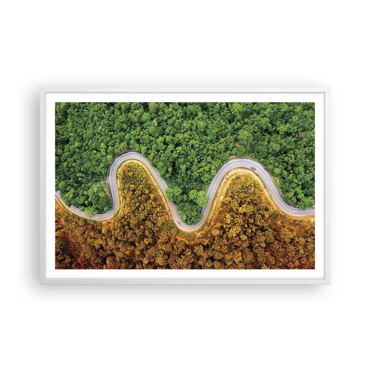 Poster în ramă albă - Frontiere și defilee - 91x61 cm