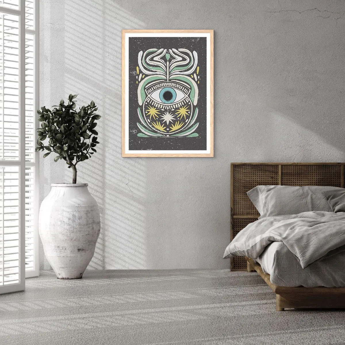 Poster în ramă de stejar deschis - Ritualuri tribale - 61x91 cm