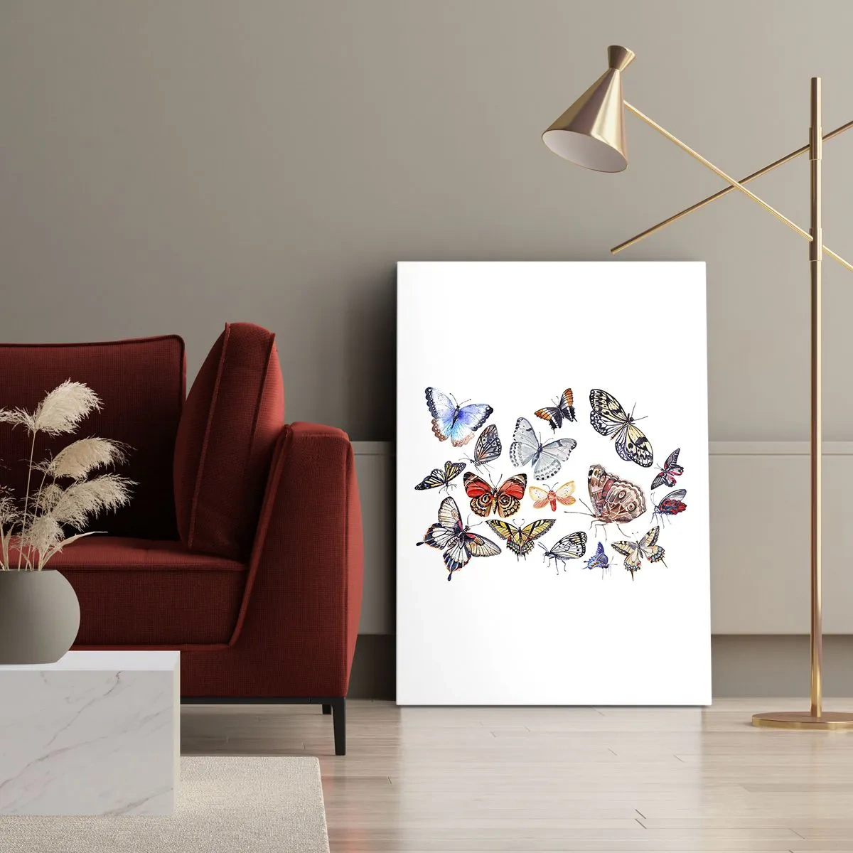 Tablou pe pânză - Un roi colorat de dantelă - 55x100 cm