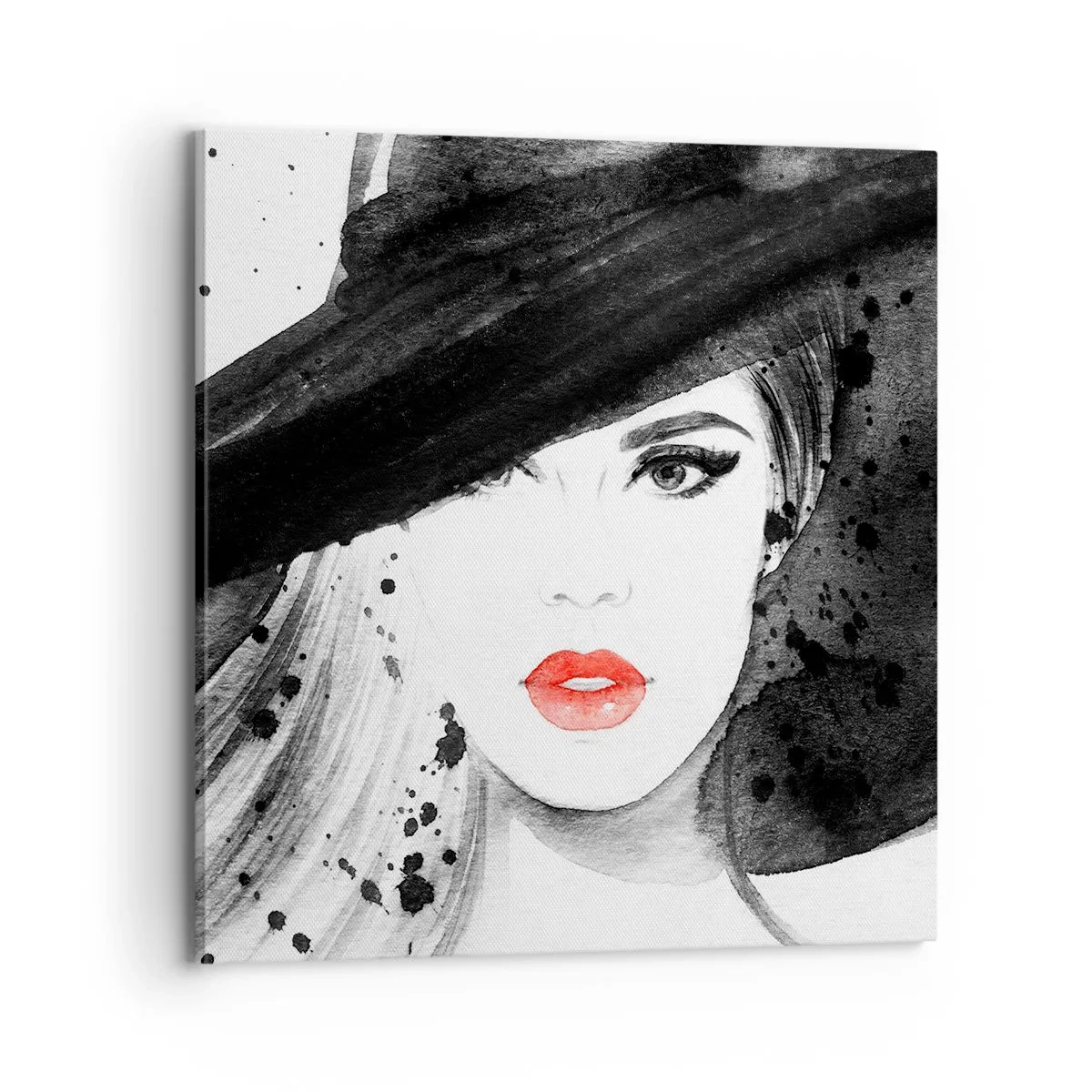 Tablou pe pânză - Doamna în negru - 70x70 cm