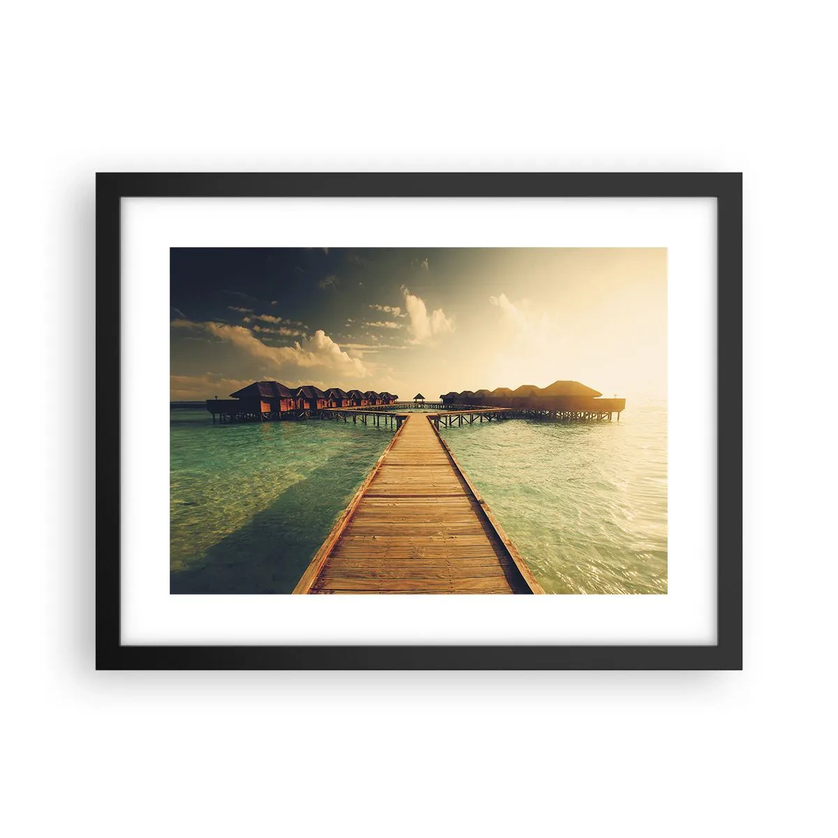 Poster în ramă neagră - O invitație caldă - 40x30 cm