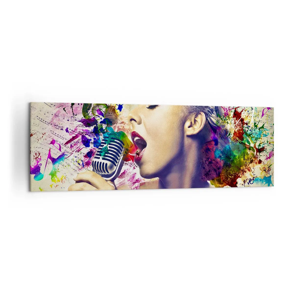 Tablou pe pânză - Pictează lumea cu vocea ta - 160x50 cm