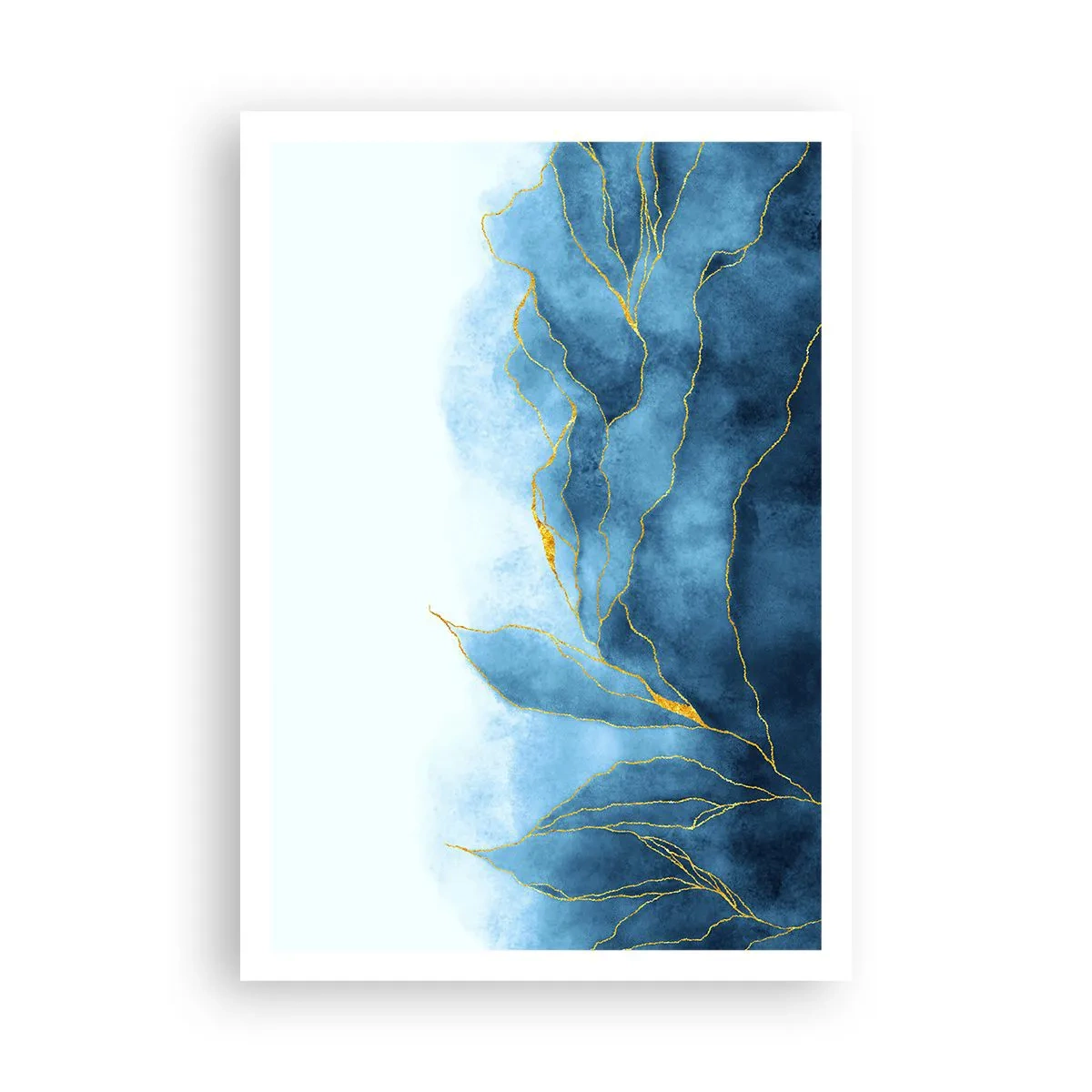 Poster - Albastru în aur - 70x100 cm