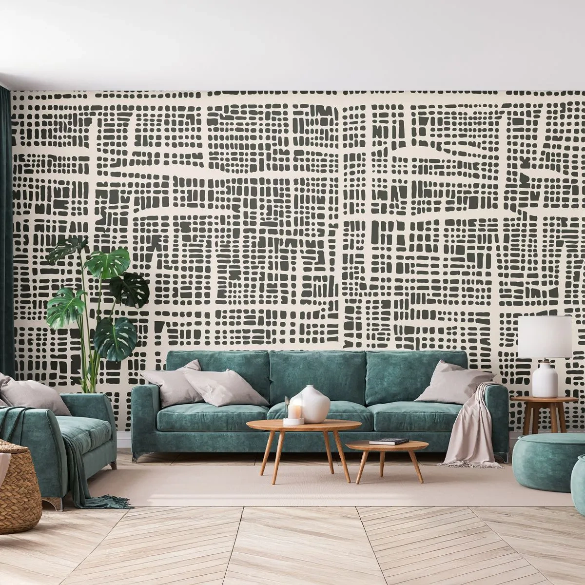 Tapet Premium Sand - O compoziție țesută - Abstracția, Grafică, Bucată - 150x105 cm