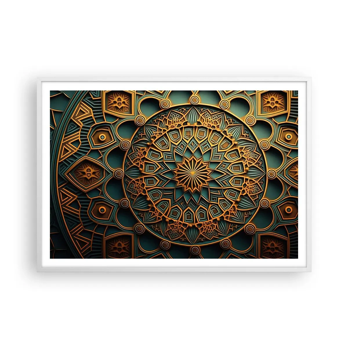 Poster în ramă albă - În stil arabic - 100x70 cm