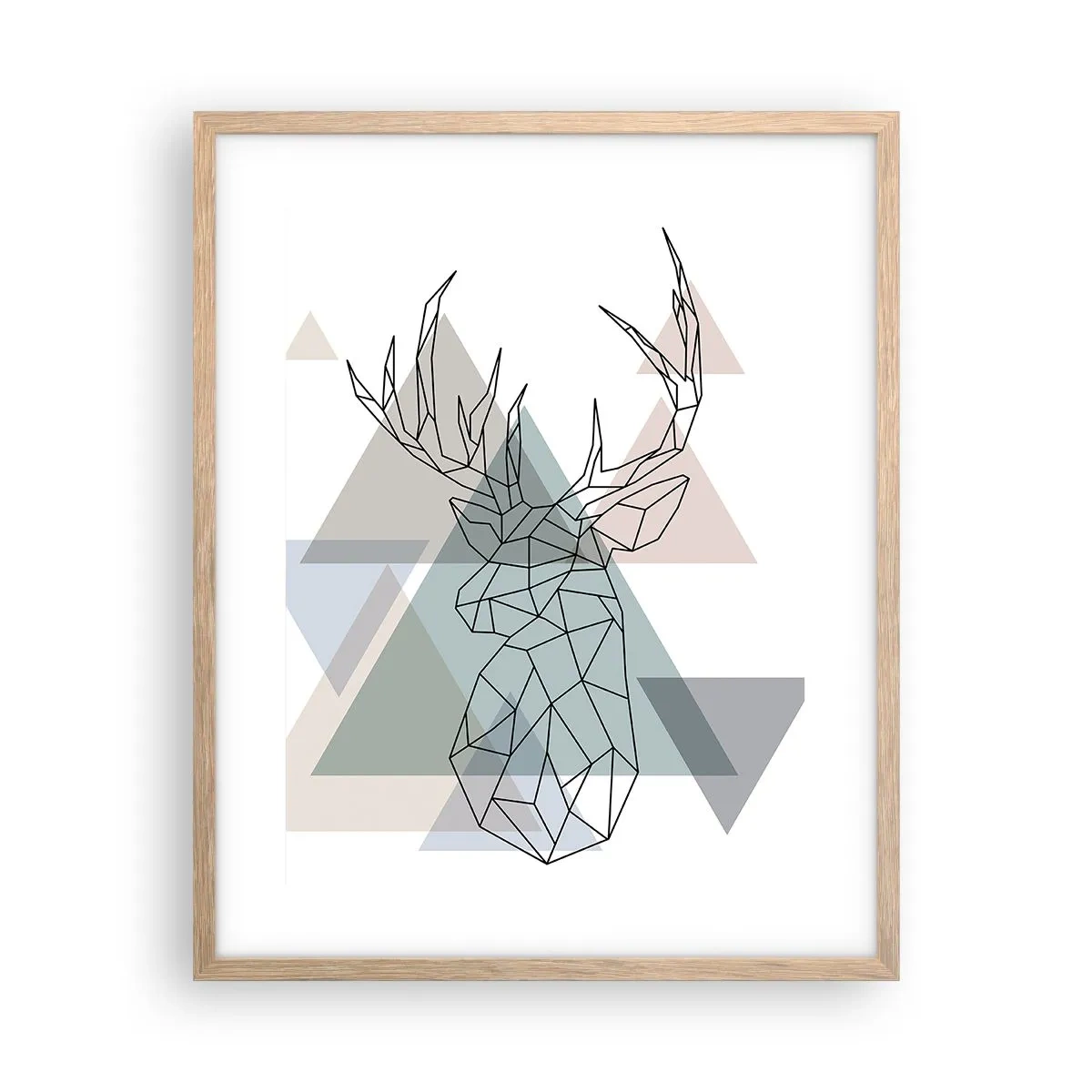 Poster în ramă de stejar deschis - Într-o pădure geometrică - 40x50 cm