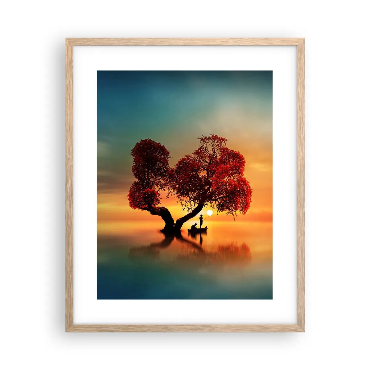 Poster în ramă de stejar deschis - Lume îndepărtată și tăcută - 40x50 cm