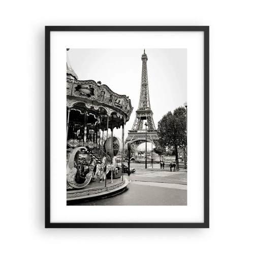 Poster în ramă neagră - Distracții retro pariziene - 40x50 cm
