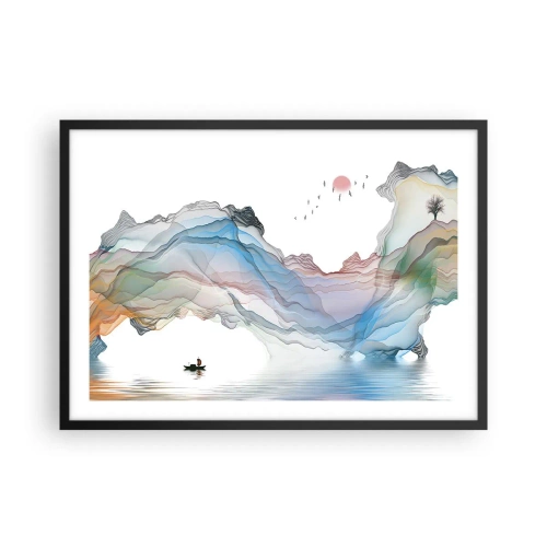 Poster în ramă neagră - Spre munții de cristal - 70x50 cm
