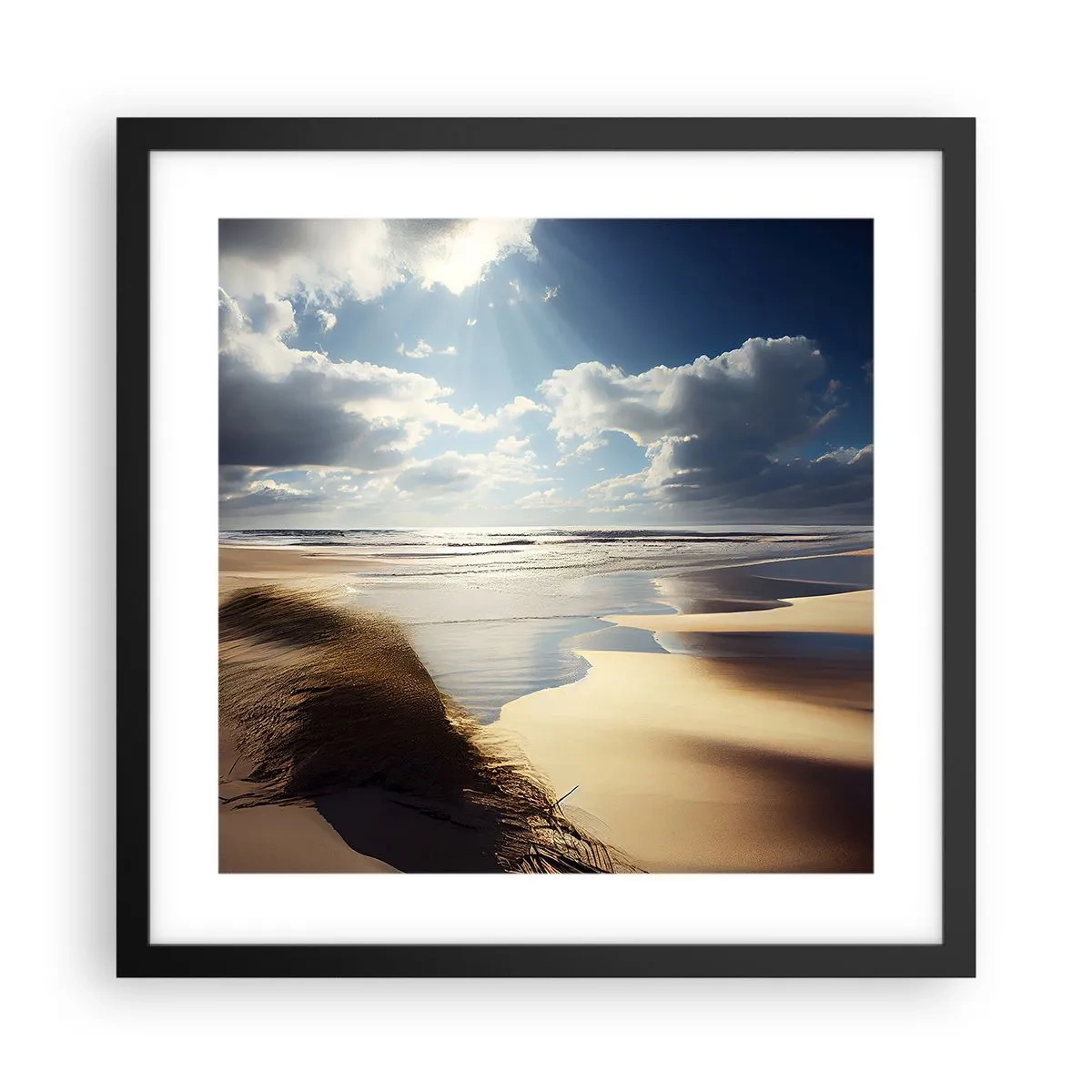Poster în ramă neagră - Plajă sălbatică - 40x40 cm