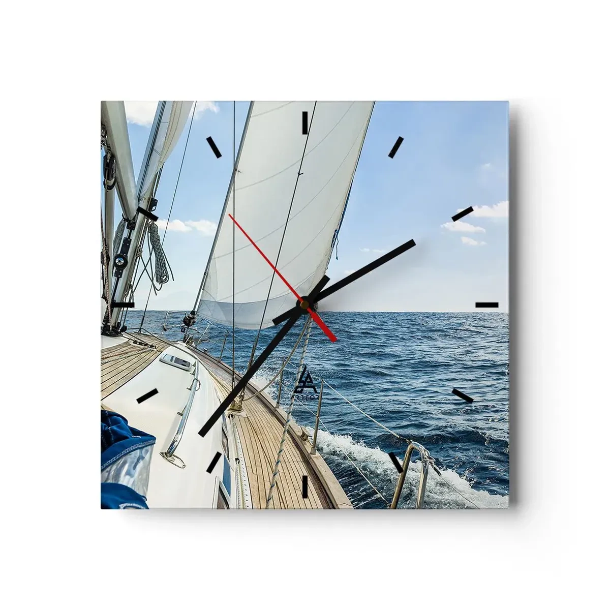 Ceas de perete - Ceas pe sticlă - Ahoy aventura - 40x40 cm