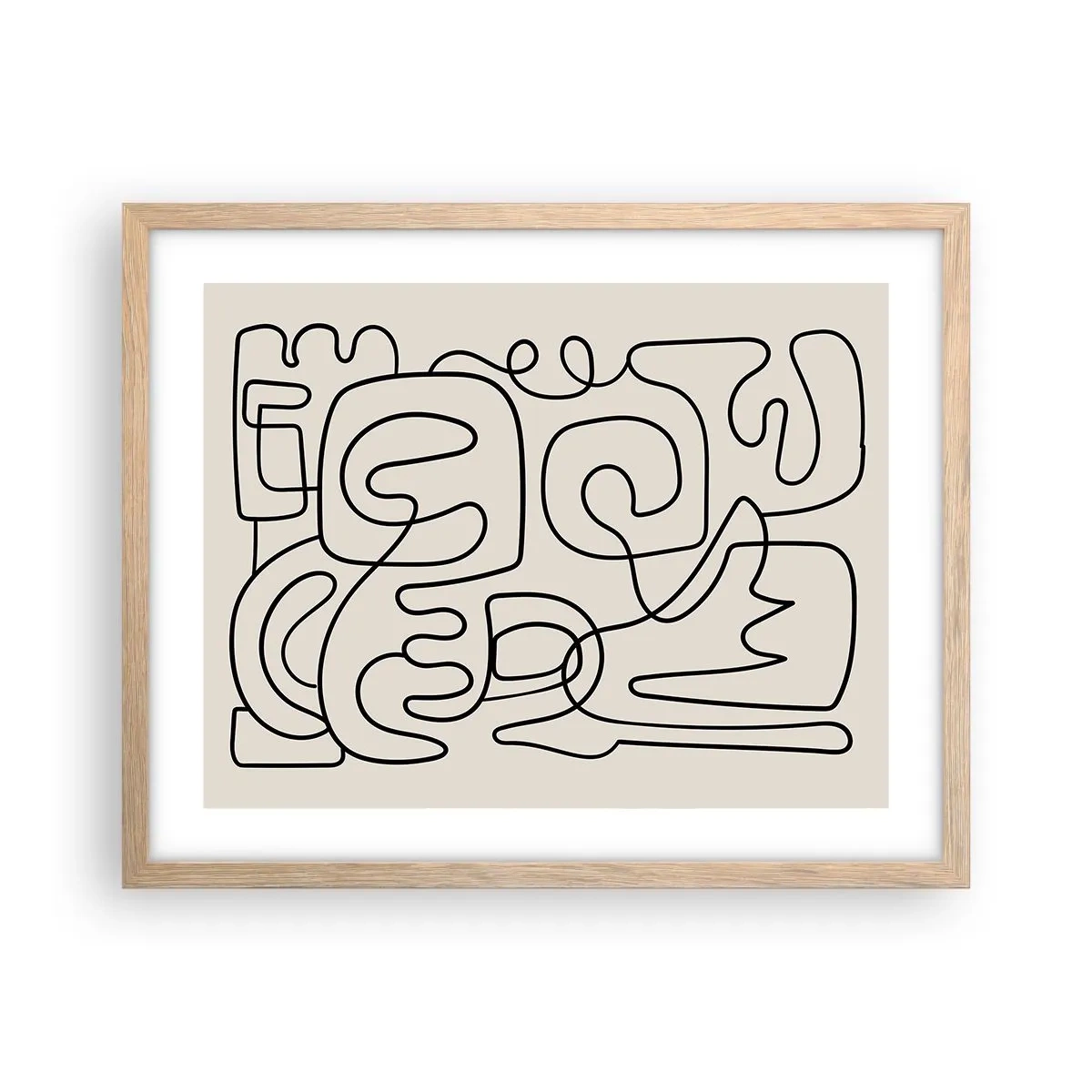 Poster în ramă de stejar deschis - Pe traseu - 50x40 cm