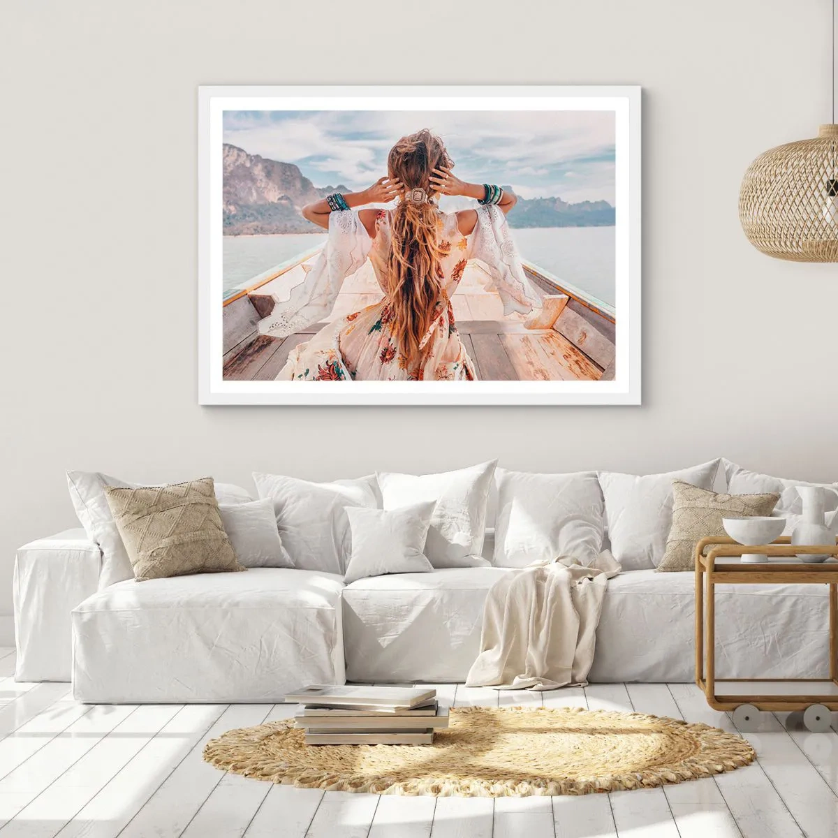 Poster în ramă albă - Pe drumul spre fericire - 40x30 cm